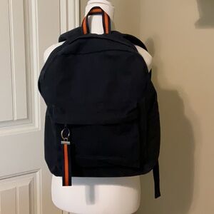 Navy blue Backpack with Orange Accents
